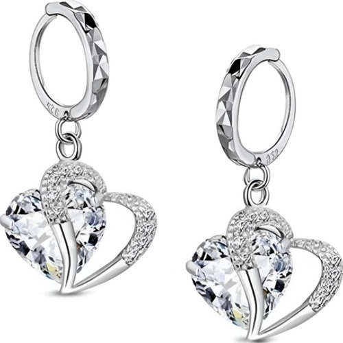 Aros Plata 925 Pendientes Mujer Corazón Regalo Argollas