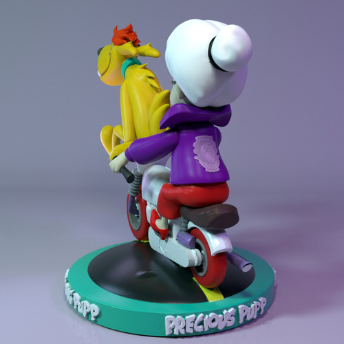 Figuras 3d Lindo Pulgoso Y La Abuela