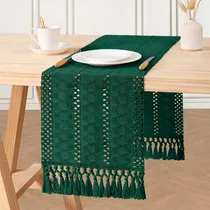 Comprar Camino De Mesa Bohemio De Macramé, Camino De Mesa Tejido De 