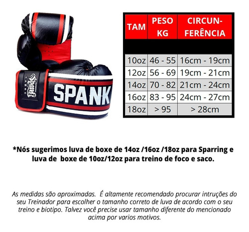 Imagem 6 de 8 de Luva De Boxe E Muay Thai Spank Preto - 12oz