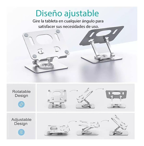 Base De Soporte Ajustable Plegable Giratorio 360 Para Tablet
