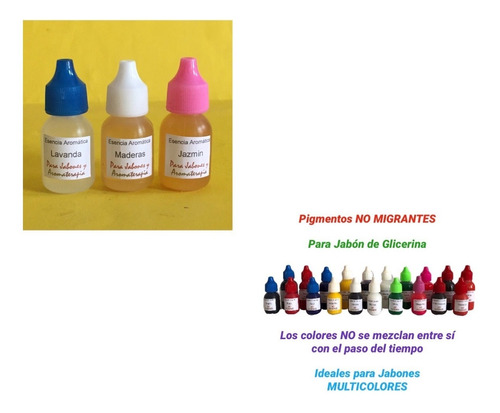 10 Pigmentos No Migrantes Y 10 Esencias Aromáticas 10 Ml C/u