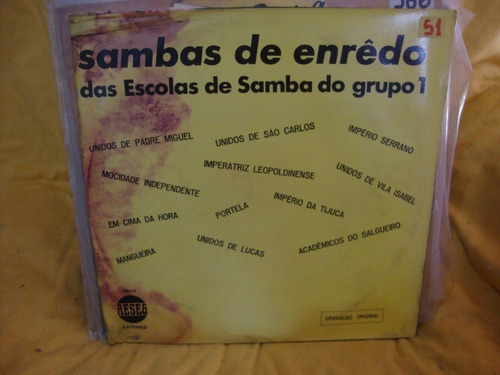 Vinilo Das Escola De Samba Do Grupo 1 Sambas De Enredo Br1