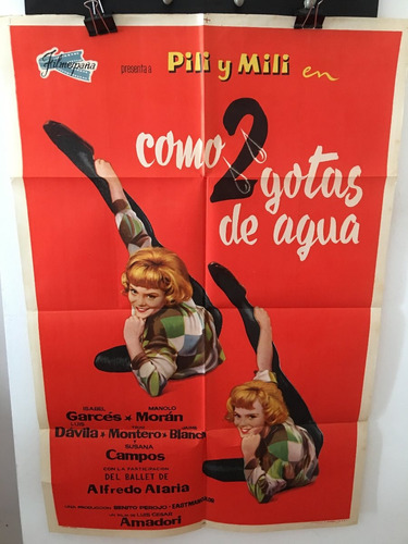 Afiche De Cine - Como Dos Gotas De Agua - Pili Y Mili