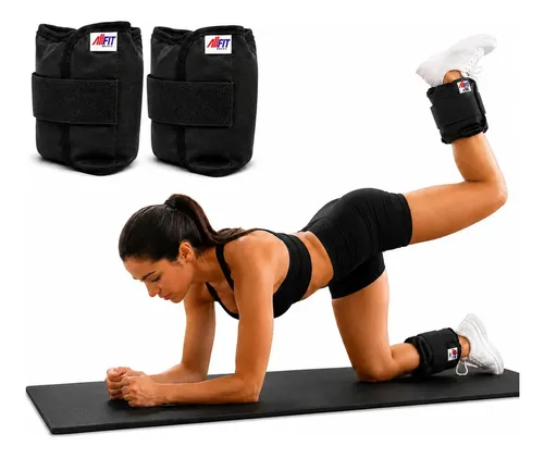 Par Caneleira Tornozeleira Preto 5kg de Treino Peso Academia Musculação Pilates