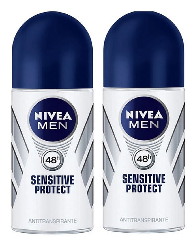 Desodorante Nivea En Rollon Sensitive For Men X 2