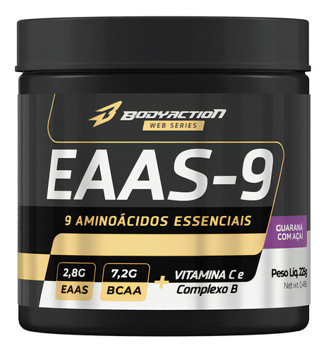 Suplemento De Aminoácidos Essenciais E Vitaminas Em Pó Eaas-9 225g Sabor Guaraná Com Açaí Bodyaction