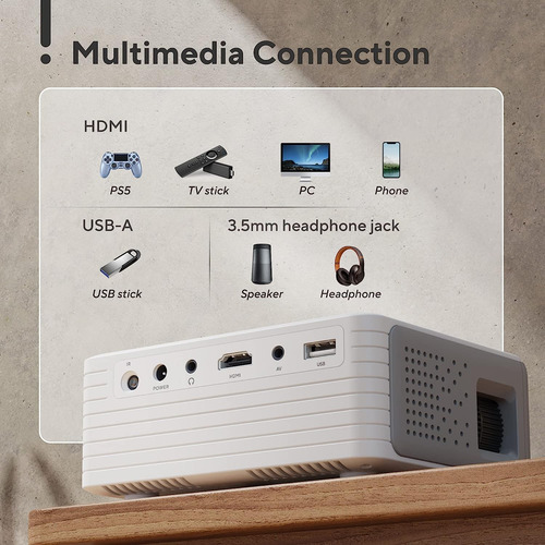 Mini Proyector Wifi, Akiyo 2023 Proyector Portatil Blueto...