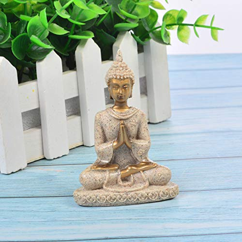 Comimark 1pcs Meditación Hecha A Mano Estatua De Buda Estatu