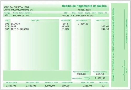 Imagem 1 de 3 de Modelo Holerite Contra-cheque Editável No Excel Frete Grátis