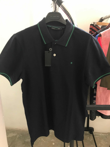 Polo Purificacion Garcia Talla S Azul Marino Pg Logo Verdepg