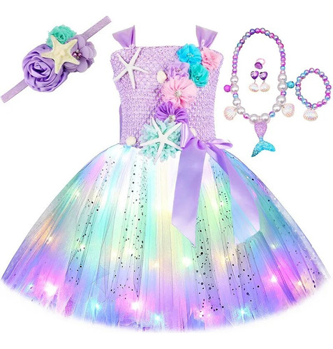 Vestido De Princesa Sirena Para Niñas  Fiesta Temática Oceán