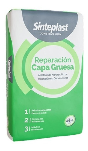 Mortero De Reparacion Hormigon Capa Gruesa 25kg Sinteplast