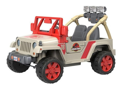 Montable Jeep Jurassic Park Electrico Power Wheels Color Cafe