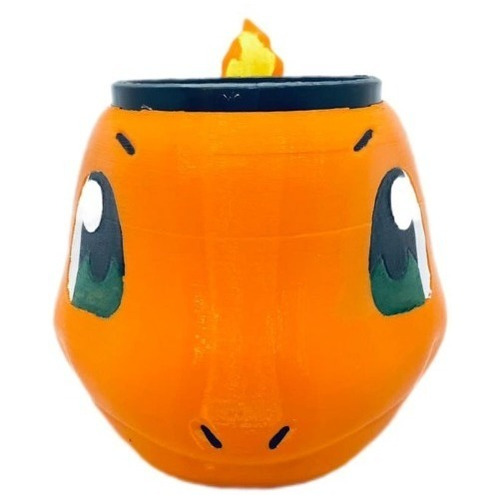 Taza 3d De Charmander Pokemon Impresion 3d Pintado A Mano