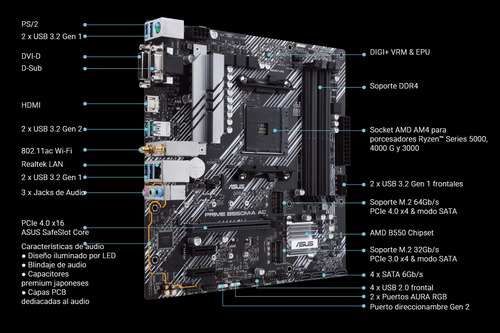 Computadora Escritorio Gamer Rgb Ryzen 5 5600g Win 11 Wifi 6 (Usado)