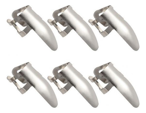 10 X 6pcs Puntas De Guitarra De Uñas De Plectro Plata Para