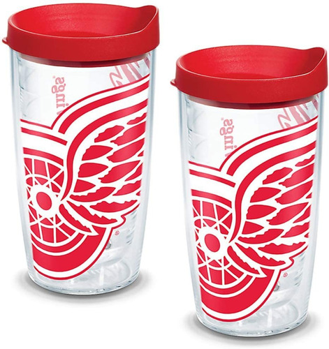 Nhl Detroit Red Alas Colosal Vaso Con Envoltura Y Rojo ...