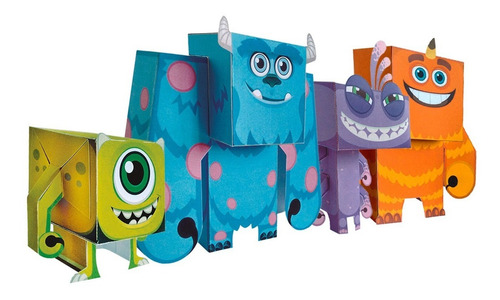 Monsters Inc, Armi Toys Kit 4 Piezas Muñecos Armables Cubes