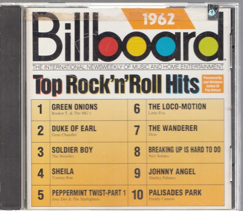Billboard Top Rock´n Roll Hits 1962. Cd Original Usado. Qqa.