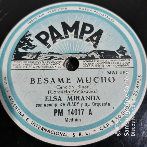 Pasta Elsa Miranda Acomp Vlady Su Orquesta Pampa C155