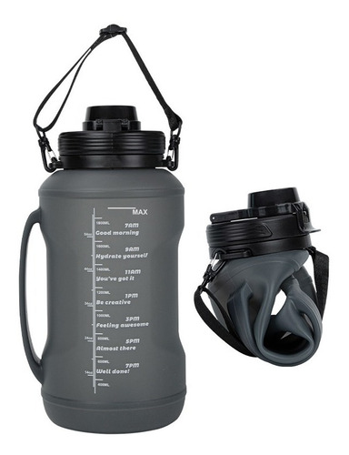 Botella De Agua De Viaje Deportiva De Silicona Plegable 2l