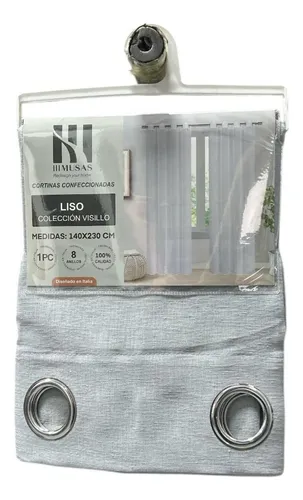 Pack De 2 Cortina Velo Liso Con Argolla 140x230 Cm.