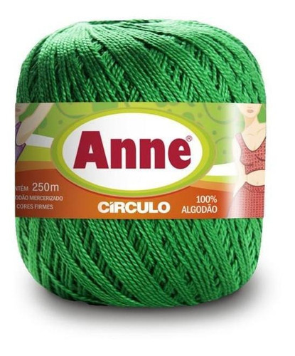 Linha Anne 250 Metros Circulo Para Crochê Amigurumi Tricô Cor Verde Bandeira - 5767