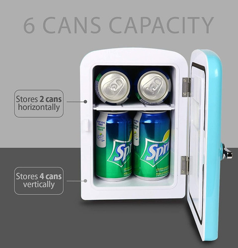 Mini Refrigerador Retro Azul Portatil Calentador Viaje Koola
