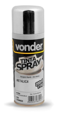 Spray Cromado Metalico 200ml Profissional Vonder