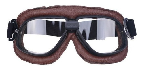 Óculos Aviador Moto Vintage Capacete Marrom Café Racer