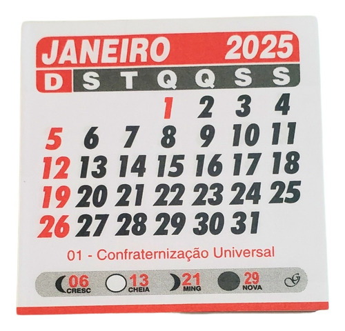 Bloco Mini Calendário Imã De Geladeira Milheiro 1000 Und 5x5