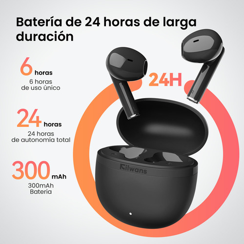 Audifonos Manos Libres Filwans TWS Gt Zero Enc Gamer Auriculares Inalámbricos Bluetooth 5.4 Microfono Color Negro