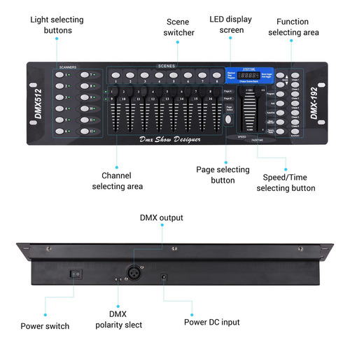 Dmx512 Panel De Consola Del Controlador De Luz 192ch Program