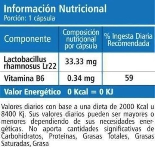 Imagen 2 de 2 de Suplemento En Cápsulas Geonat Lactobacillus Lrg Dietario En Caja 30 Un