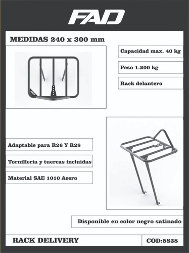 Racks Delivery (portapaquetes) Bicicleta