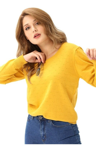 Sweater Amarillo No Oversize