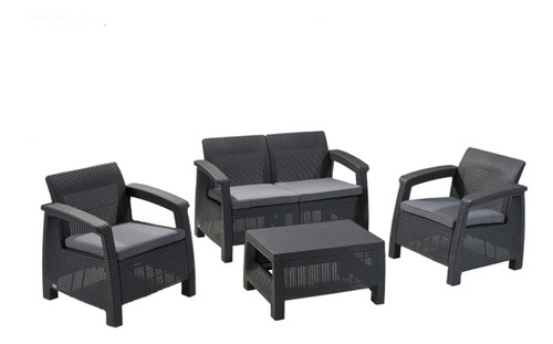 Keter Corfu Lounge Set Sillón, Sillas, Mesa De Exterior