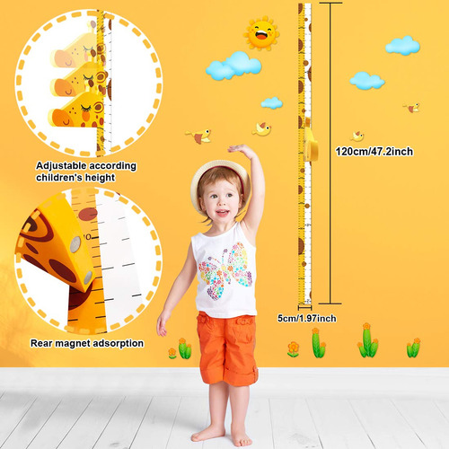 Baby Height Growth Chart Ruler For Kids Room Decor,3d Mov...
