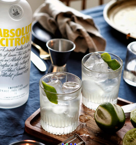 Absolut Vodka Citron 1litro - Sabor Citron, Suecia