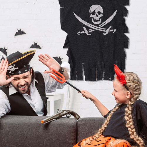 2 Piezas Pirata Pirata Halloween 3 X 2.5 Pies Jolly Roger Fl