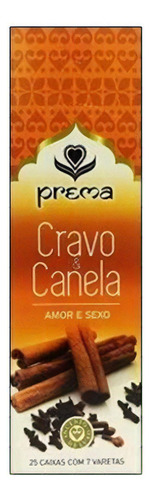 Incenso Indiano Prema Cravo E Canela 25cx C/ 175 Vr Atacado