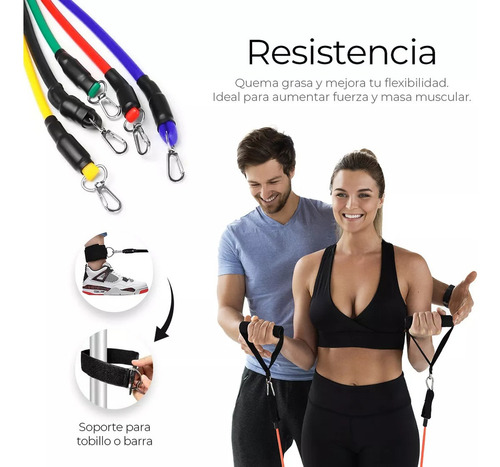 Ligas De Resistencia Raganet Para Pilates Y Gimnasio Multicolor