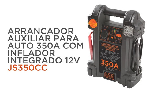 Imagem 2 de 7 de Auxiliar Partida Js350cc 12v 350a Bivolt- Black E Decker