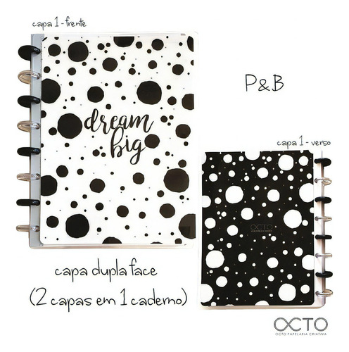 Caderno De Disco Pequeno A5 Dupla Capa P&b Ca5pl-009 - Octo