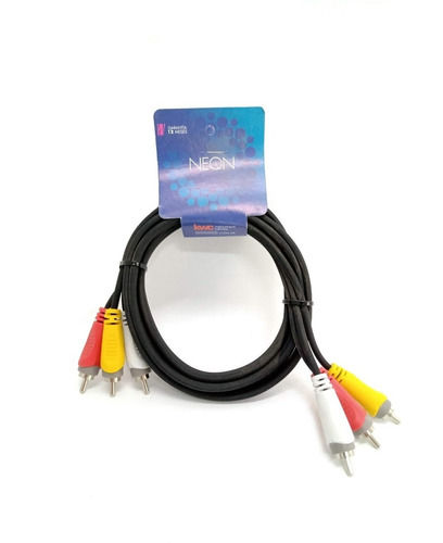 Cable A/v 3 Rca Kwc Neon 1.5 Mts Mod 9023