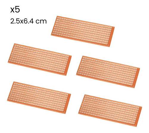 Baquelita Perforada Continua Universal Pcb 2.5x6.4cm Kit 5