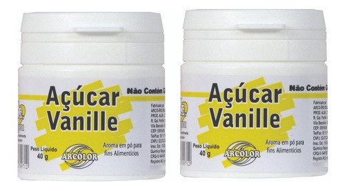 Kit Açúcar Vanille 40g Com 2 Unidades Arcolor