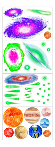 Calcomanía Luminosa Con Forma De Gráfico De Galaxias Para De