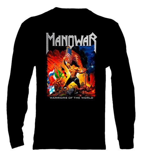 Polera Manga Larga Manowar - Ver 11 - Warriors Of The World